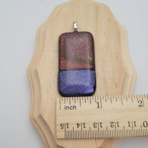 Handcrafted Dichroic Glass Pendant & Earring Set Dangle‎ Drop Artisan Sparkle - Picture 15 of 16